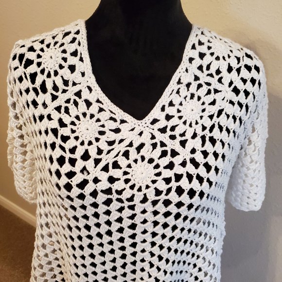 Beach cover up dress summer Outfit 100% soft cotton size M. - Picture 6 of 11